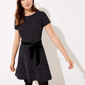 LOFT Textured Velvet Belt Dress